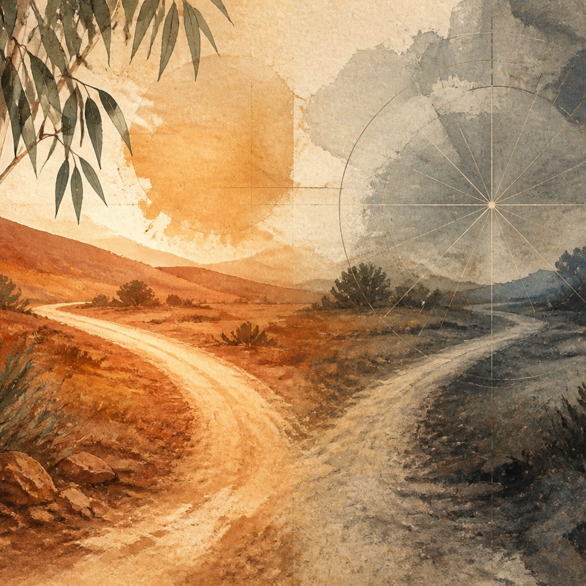 Abstract illustration of a path forking toward a clearer choice