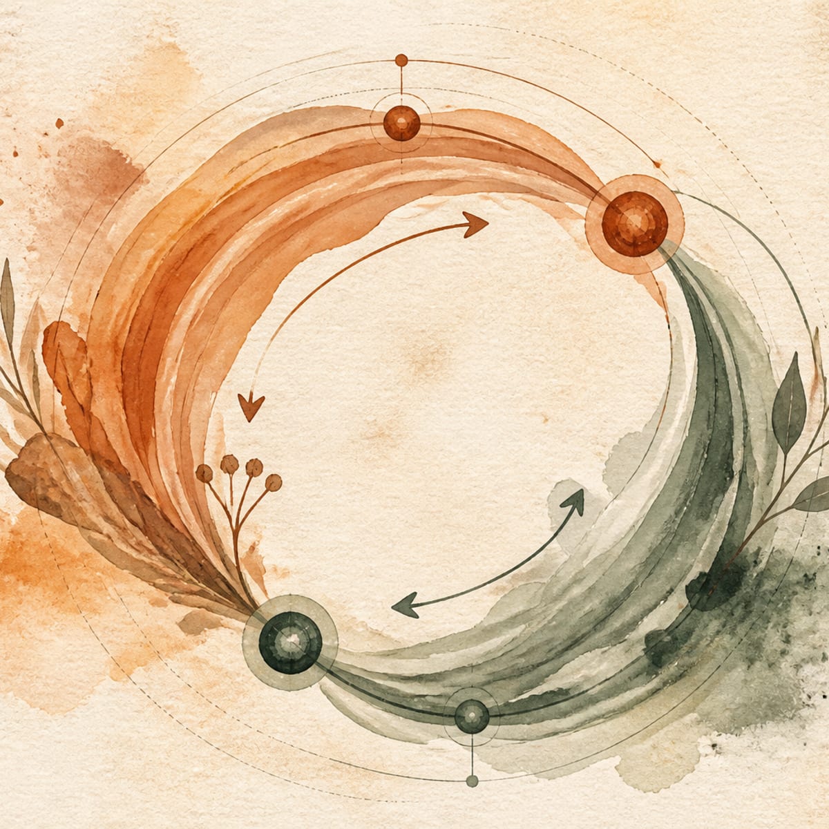 Abstract illustration of a continuous feedback loop