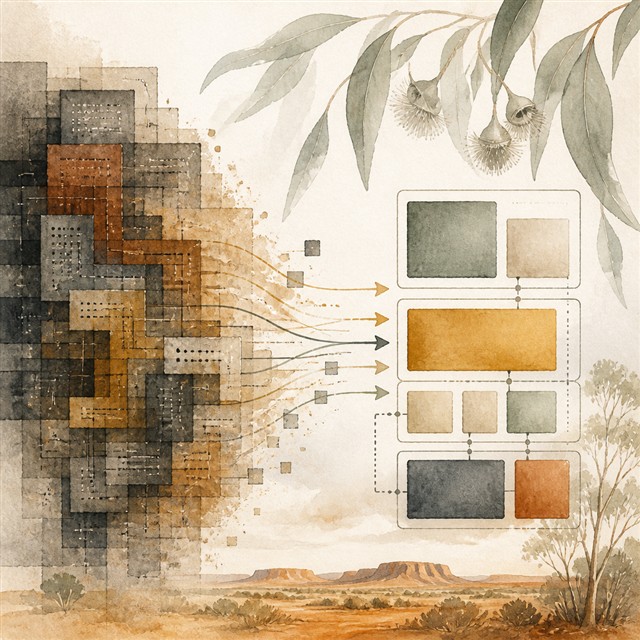 Abstract illustration for technology transformation and architecture
